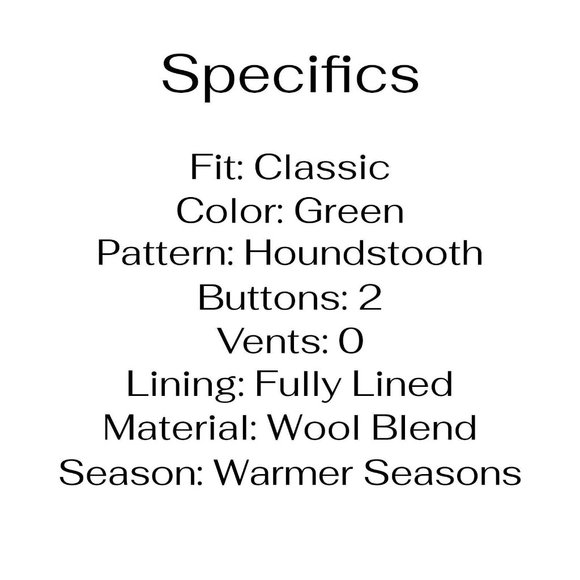 Mani 44L Green Houndstooth Wool Two Button Sport Coat Blazer Jacket G044 - Picture 4 of 11